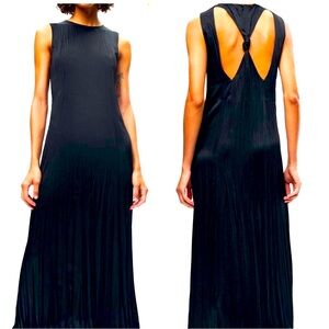 ZARA Black Back Knot Midi Dress - Size L - NEW